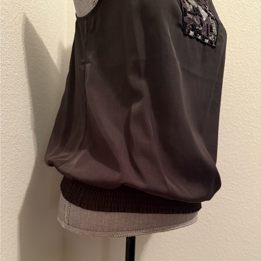 Outback Red Tank Top Beaded Sequin Sleeveless Gray | S - Picture 4 of 9